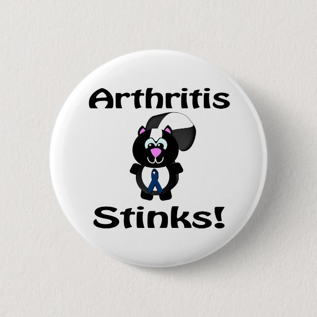 Arthritis Stinks Skunk Awareness Design 2 Inch Round Button (Front)