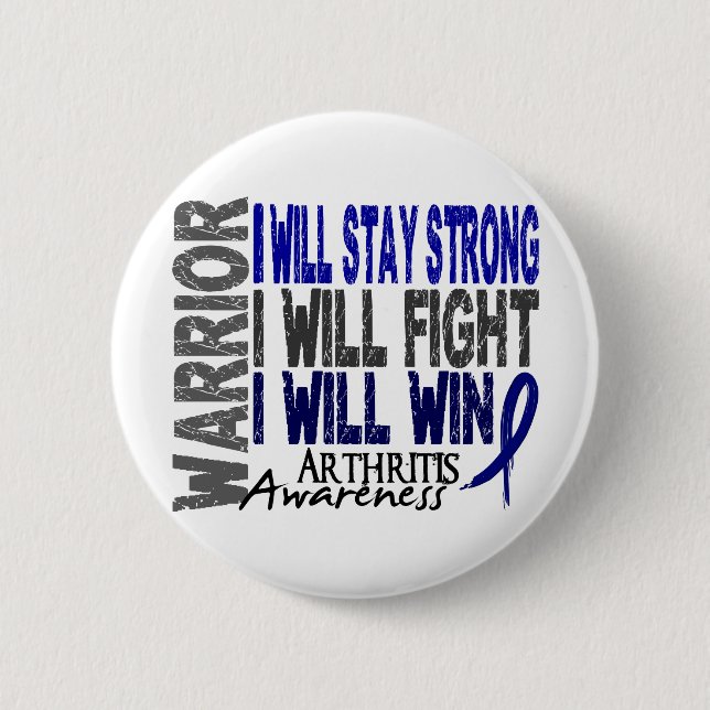 Arthritis Warrior 2 Inch Round Button (Front)