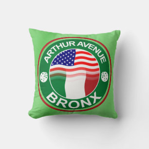 Arthur Ave Bronx Italian American Throw Pillow