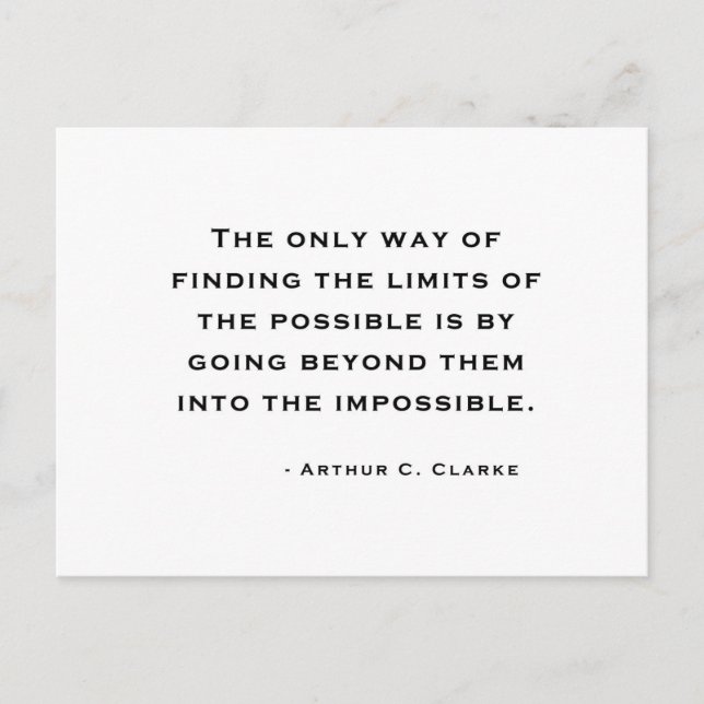 Arthur C Clarke Quote Postcard (Front)