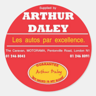 Arthur Daley Motorama Car Bumper Sticker