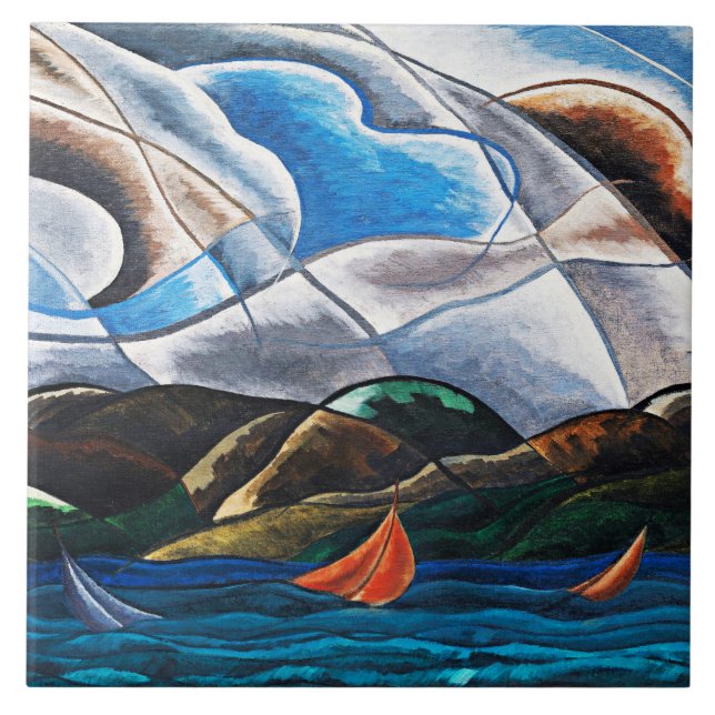 Arthur Dove, Clouds and Water Tile (Front)