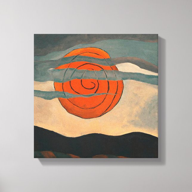 Arthur Dove painting, Red Sun, Canvas Print (Front)