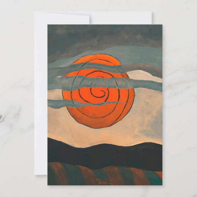 Arthur Dove painting, Red Sun, Card (Front)
