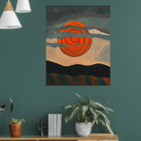 Arthur Dove painting, Red Sun,