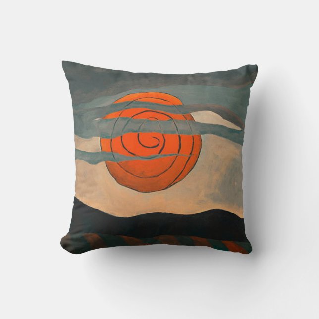 Arthur Dove painting, Red Sun, Throw Pillow (Front)