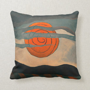 Arthur Dove painting, Red Sun, Throw Pillow