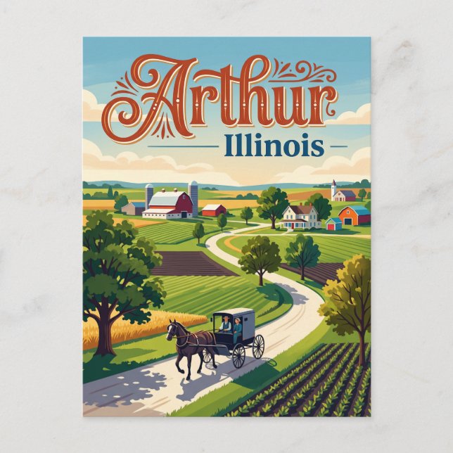 Arthur, Illinois Postcard (Front)