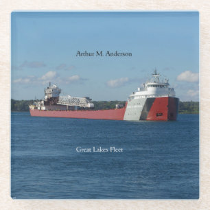 Arthur M. Anderson glass coaster