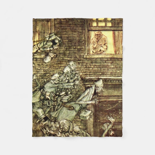 Arthur Rackham - A Christmas Carol - Ghosts Fleece Blanket (Front)