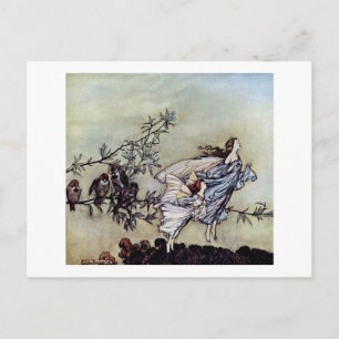 Arthur Rackham book art Peter Pan Fairies Postcard