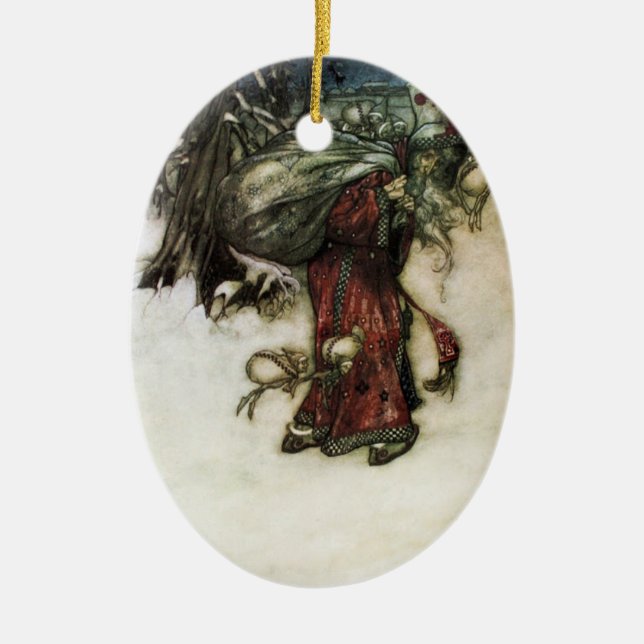 Arthur Rackham Classic Santa Claus Ornament (Front)