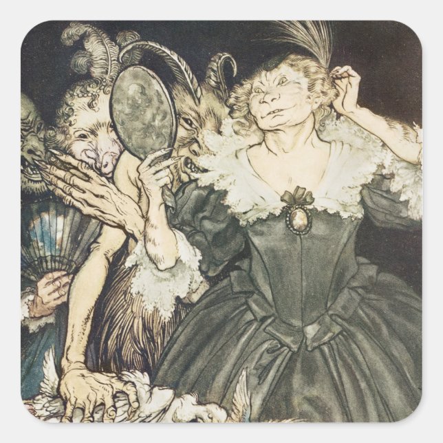 Arthur Rackham | Comus by John Milton: "And they,  Square Sticker (Front)