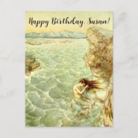 Arthur Rackham Illustration Nymph on a Rock