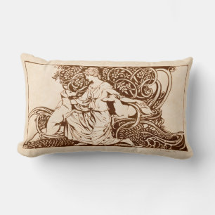 Arthur Rackham, Lady and Dogs Lumbar Pillow
