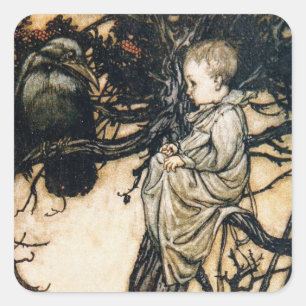 Arthur Rackham Peter Pan Square Sticker