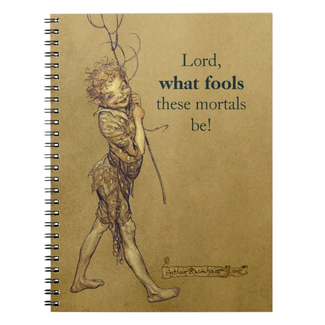 Arthur Rackham Puck Lord what fools CC0576 Notebook (Front)