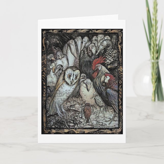 Arthur Rackham - "The Owl and the Birds" (1912) Ca Card (Front)