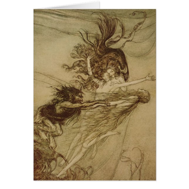 Arthur Rackham | The Rhinemaidens teasing Alberich (Front)