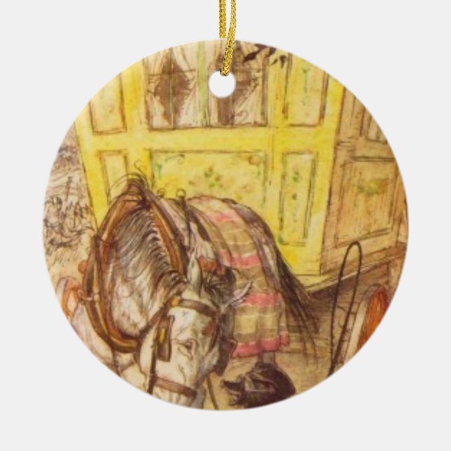 Arthur Rackham - The Wind In The Willows Ceramic Ornament (Front)