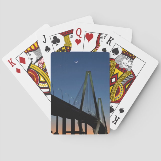 Arthur Ravenel Jr. Bridge at Dusk Playing Cards (Back)