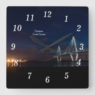 Arthur Ravenel Night Pano Wall Clock
