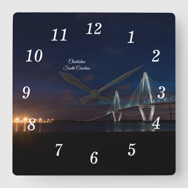 Arthur Ravenel Night Pano Wall Clock (Front)