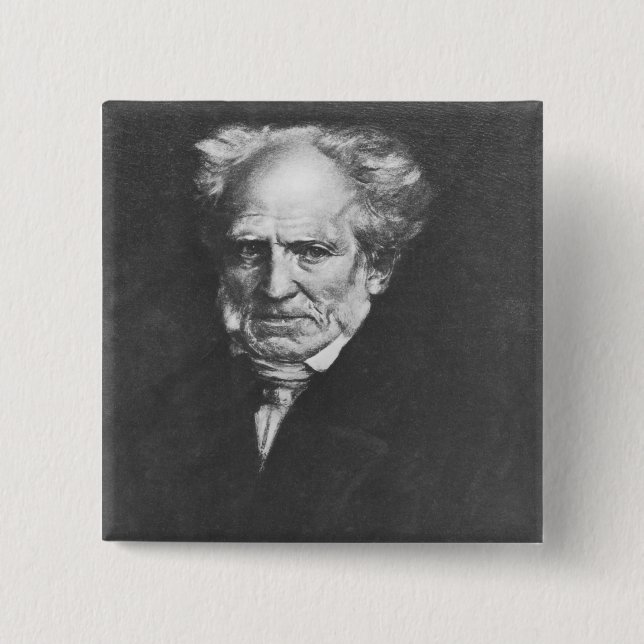 Arthur Schopenhauer 2 Inch Square Button (Front)