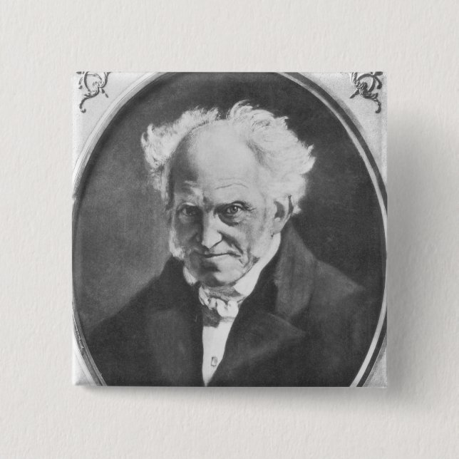 Arthur Schopenhauer 2 Inch Square Button (Front)
