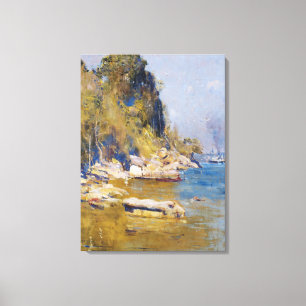 Arthur Streeton - From my camp (Sirius Cove) Canvas Print