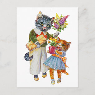 Arthur Thiele Cats Bearing Gifts Postcard