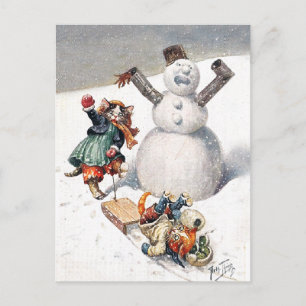 Arthur Thiele Cats Playing in the Snow Postcard