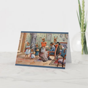 Arthur Thiele Easter Card - Bunny Family Gathering