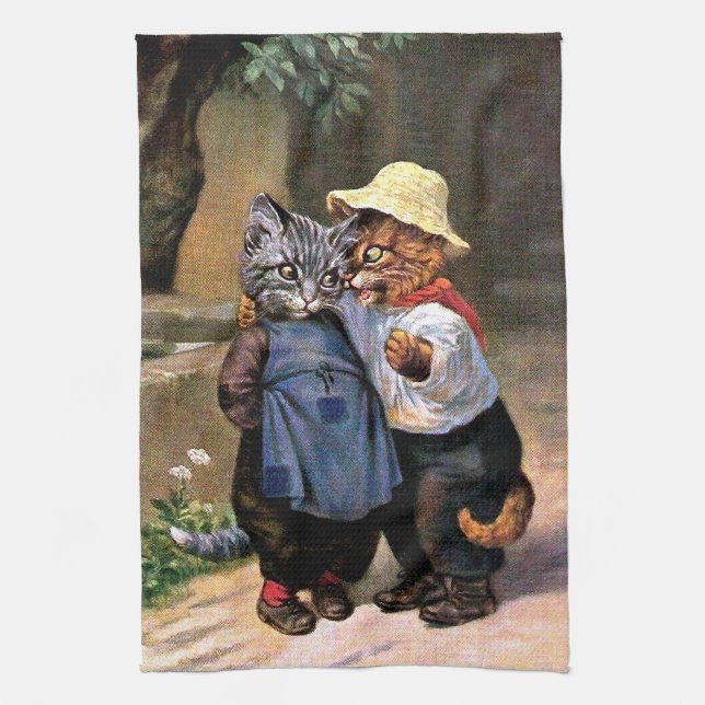 Arthur Thiele - Lovely Country Cats Kitchen Towel (Vertical)