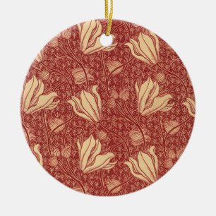 Arthur Wilcock The Lily Vintage Floral Red Pattern Ceramic Ornament