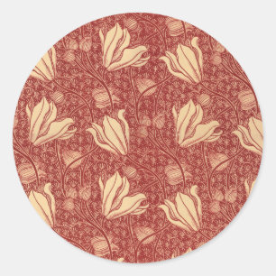 Arthur Wilcock The Lily Vintage Floral Red Pattern Classic Round Sticker