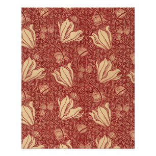 Arthur Wilcock The Lily Vintage Floral Red Pattern Poster
