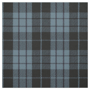 Artic blue grey, black/blue stripe plaid fabric
