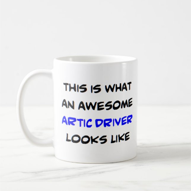 artic driver, awesome coffee mug (Left)