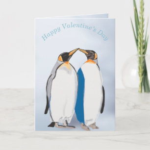 Artic King Penguin  Valentines Holiday Card