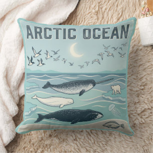 Artic Ocean Throw Pillow
