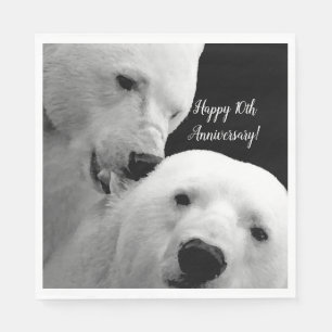 Artic Polar Bear Couple Love Tenderness Passion   Napkin