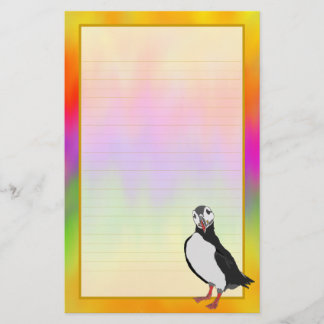 Artic Puffin Colourful Aurora Fine Lined Stationery