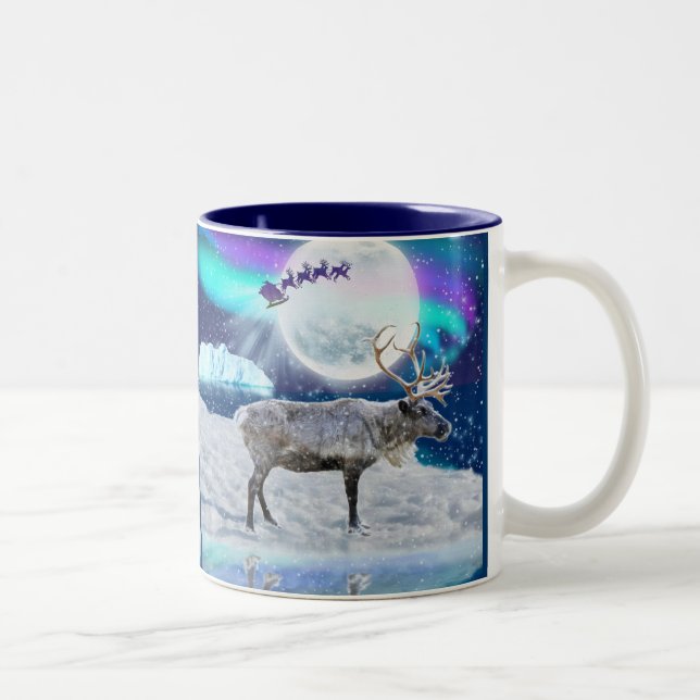 Artic Reindeer & Santa Claus Imaginaire Mug (Droit)