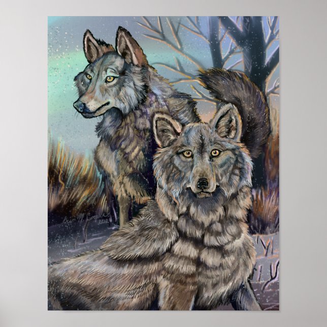 Artic Wolves Wintery  Poster (Front)