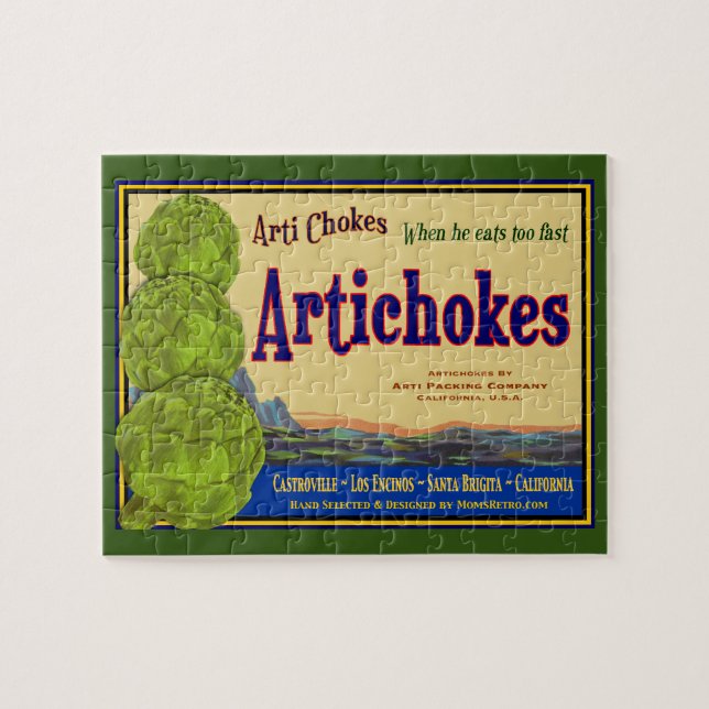 Artichauts Vintage Crate Art Jigsaw Puzzle (Horizontal)