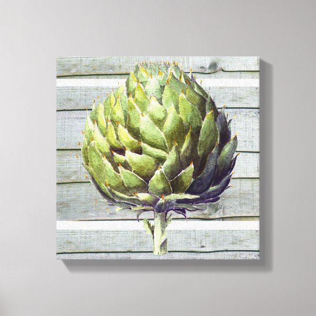 Artichoke botanical painting canvas print (Front)