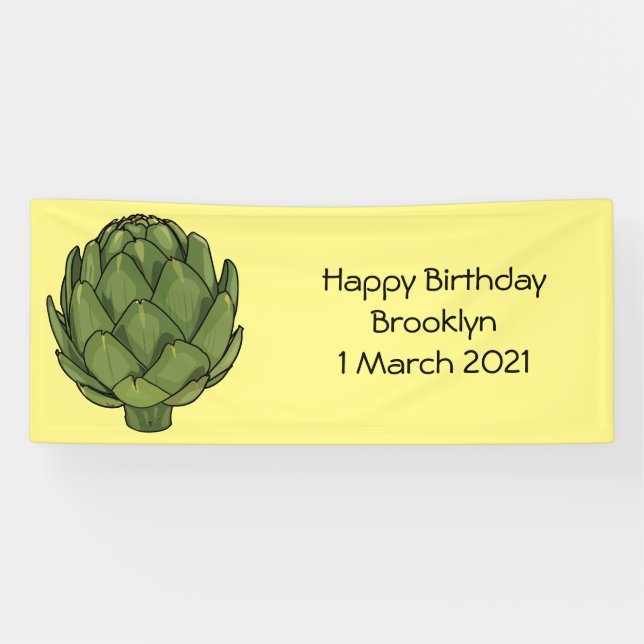 Artichoke cartoon illustration banner (Horizontal)