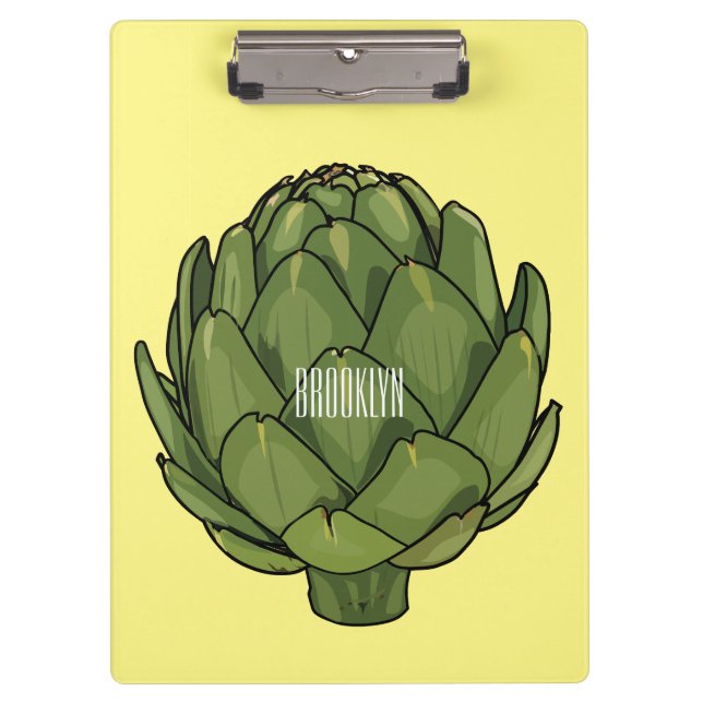 Artichoke cartoon illustration  clipboard (Front)