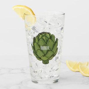 Artichoke cartoon illustration glass